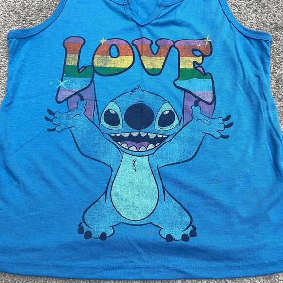 Disney Pride Collection Stitch Graphic Tank Top Womens XS Blue LGBTQIA Sleepwear - Picture 9 of 11